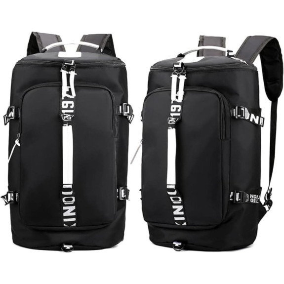 Podróżna Czarna Torba 35L z Kieszenią na Laptopa (T106)