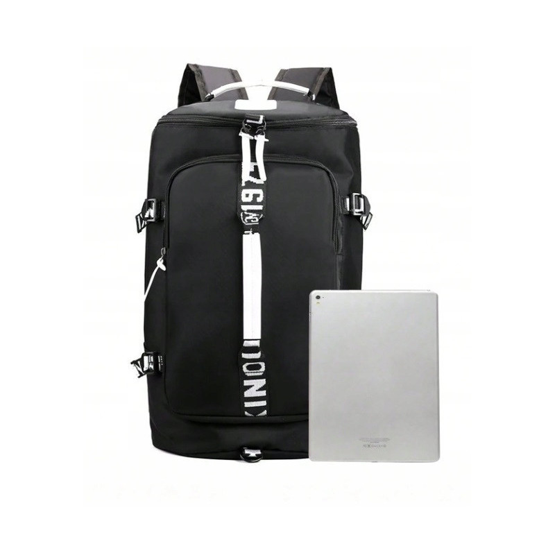 Podróżna Czarna Torba 35L z Kieszenią na Laptopa (T106)