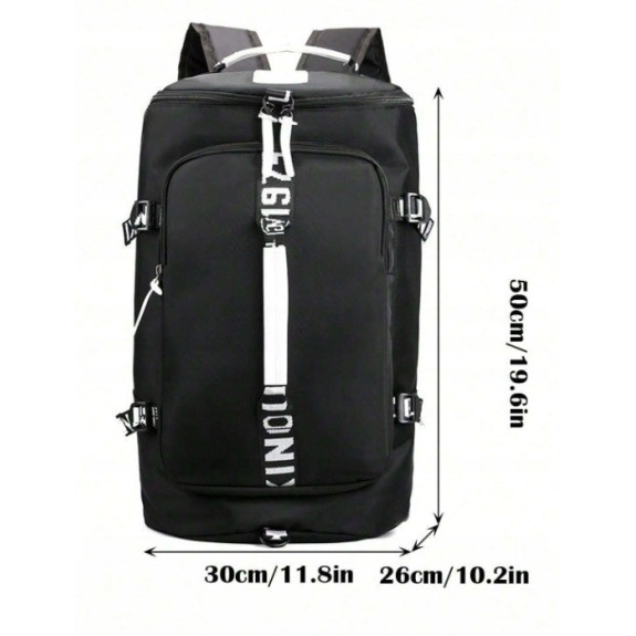 Podróżna Czarna Torba 35L z Kieszenią na Laptopa (T106)