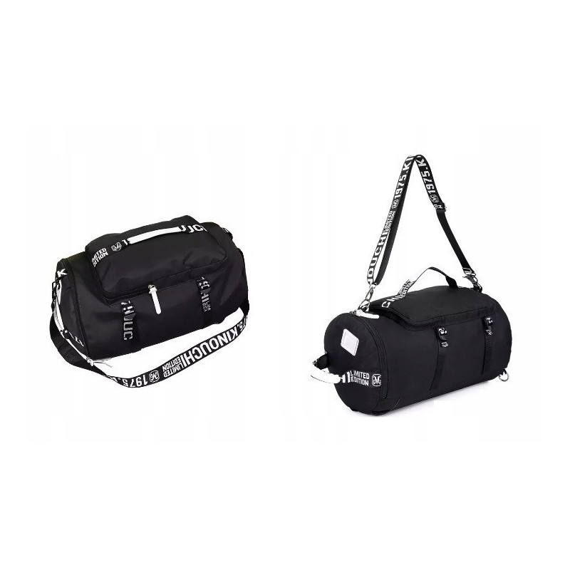 Podróżna Czarna Torba 35L z Kieszenią na Laptopa (T106)