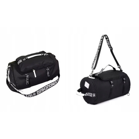 Podróżna Czarna Torba 35L z Kieszenią na Laptopa (T106)