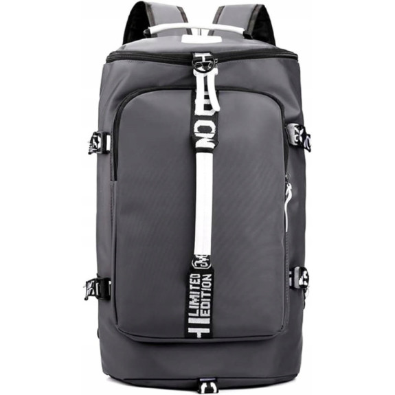 Podróżna Szara Torba 35L z Kieszenią na Laptopa