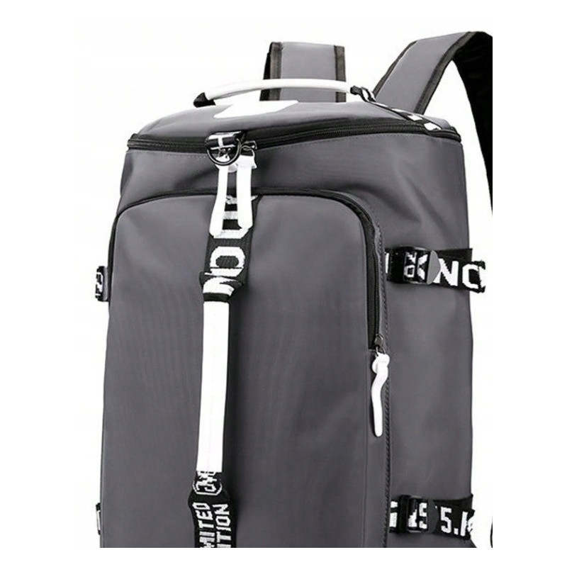 Podróżna Szara Torba 35L z Kieszenią na Laptopa