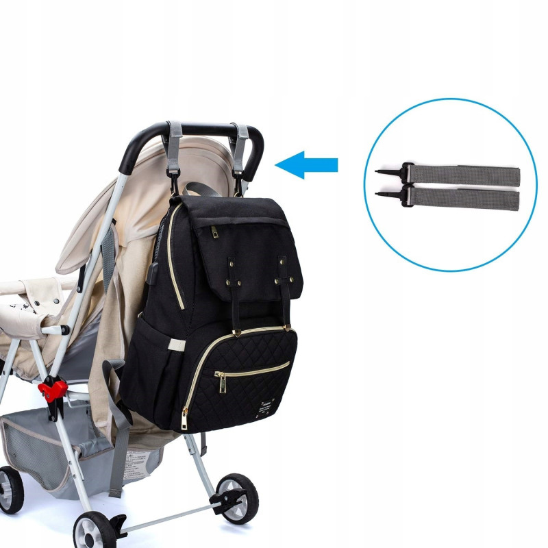 Plecak miejski torba mamy do wózka organizer 3w1 usb (T119)