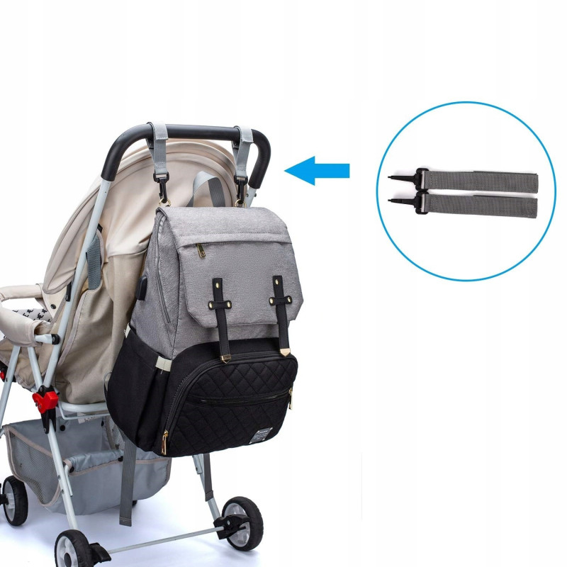 Plecak miejski torba mamy do wózka organizer 3w1 usb (T119)