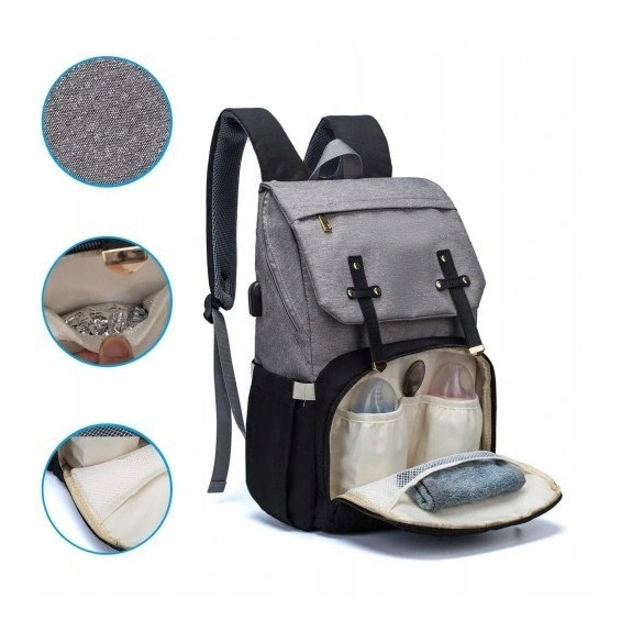Plecak miejski torba mamy do wózka organizer 3w1 usb (T119)