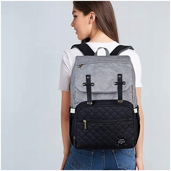 Plecak miejski torba mamy do wózka organizer 3w1 usb (T119)