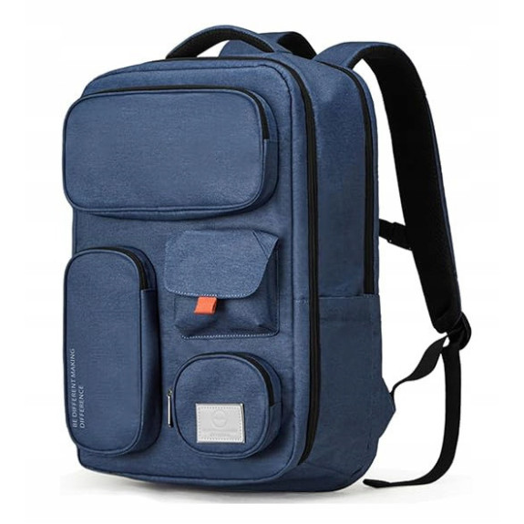 Wodoodporny Podróżny Plecak na Laptopa 15.6" USB Granatowy (T101)