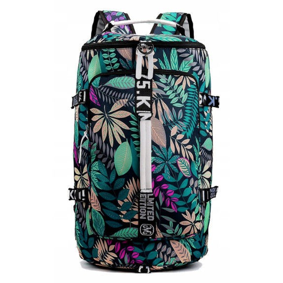 Podróżna Zielona Torba 35L z Kieszenią na Laptopa