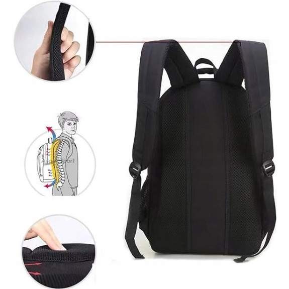 Czerwony plecak miejski na laptopa 15.6" z portem USB (T114) Czerwony plecak miejski na laptopa 15.6" z portem USB (T114)