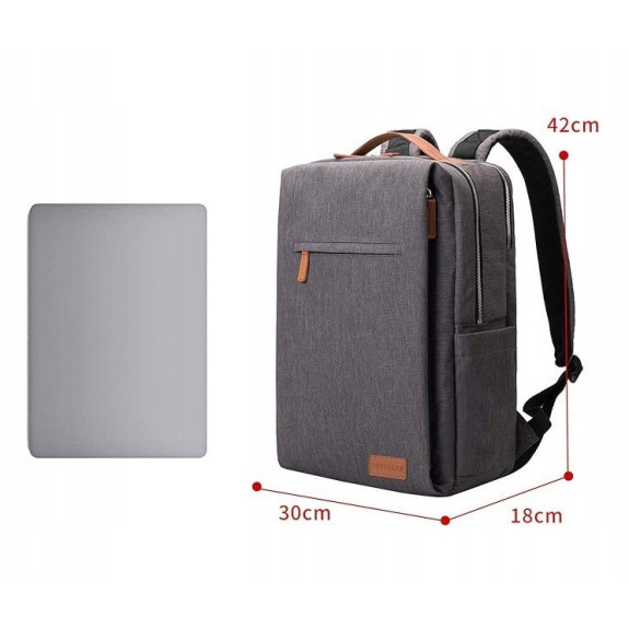 Wodoodporny miejski plecak na laptopa 15,6'' z USB - Kremowy (T109) 2