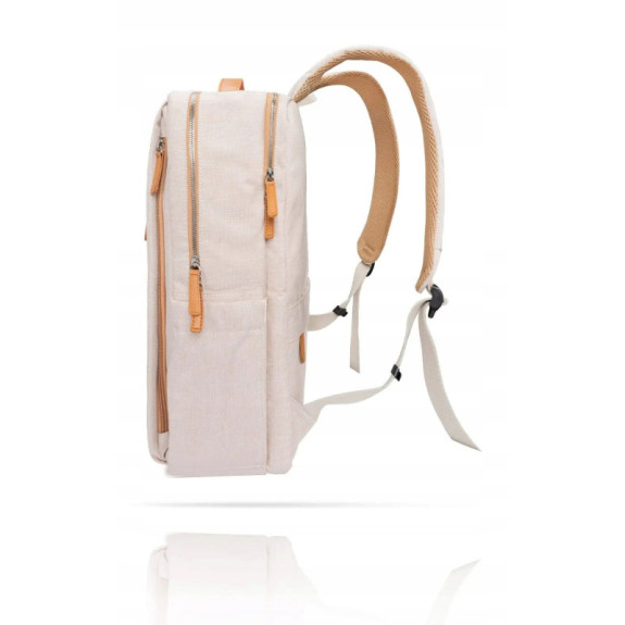 Wodoodporny miejski plecak na laptopa 15,6'' z USB - Kremowy (T109) Wodoodporny miejski plecak na laptopa 15,6'' z USB - Kremowy (T109)