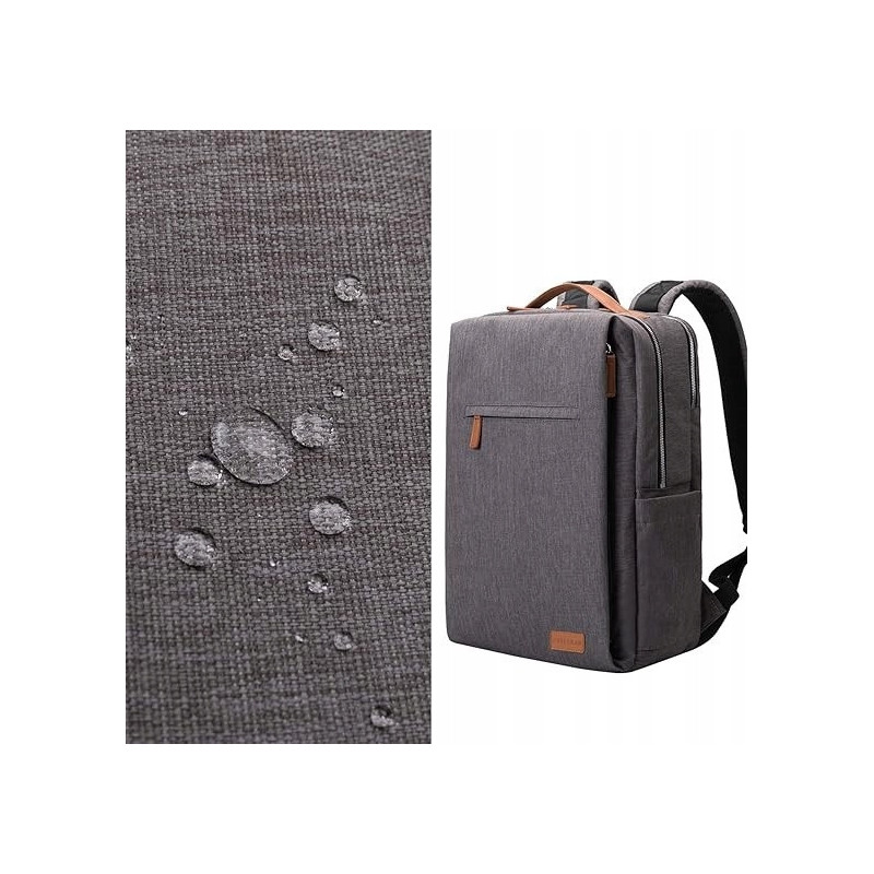 Wodoodporny miejski plecak na laptopa 15,6'' z USB - Szary (T109)