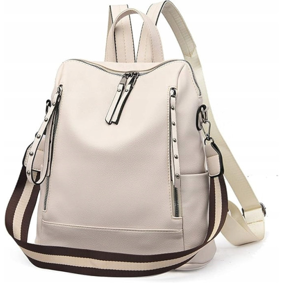 Beżowa Torebka Plecak Damski z Ekoskóry (T123) 2