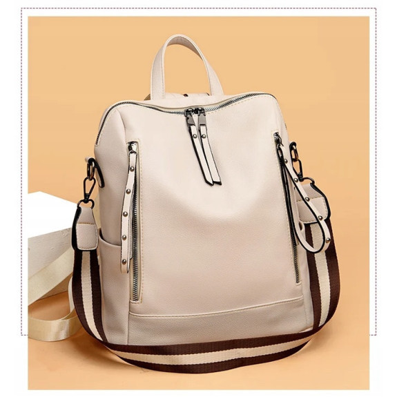 Beżowa Torebka Plecak Damski z Ekoskóry (T123) Beżowa Torebka Plecak Damski z Ekoskóry (T123)