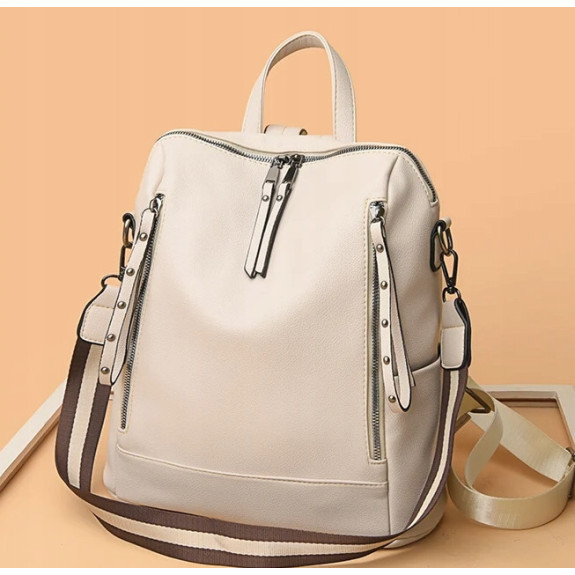 Beżowa Torebka Plecak Damski z Ekoskóry (T123) Beżowa Torebka Plecak Damski z Ekoskóry (T123)