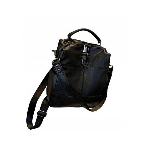 Damska Torba na Ramię Plecak Ekoskóra - Czarny (T122)