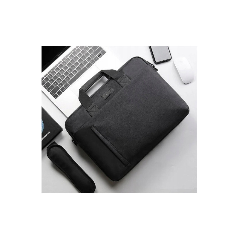 Wodoodporna torba miejska na laptopa 15,6" - Czarna (T124)
