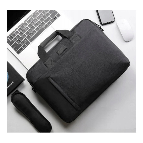 Wodoodporna torba miejska na laptopa 15,6" - Czarna (T124)