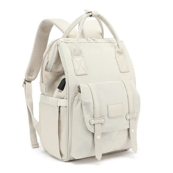 Wodoodporny beżowy plecak podróżny do wózka z USB 20L (T120)