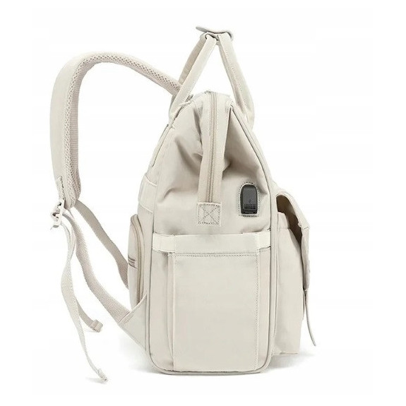 Wodoodporny beżowy plecak podróżny do wózka z USB 20L (T120)