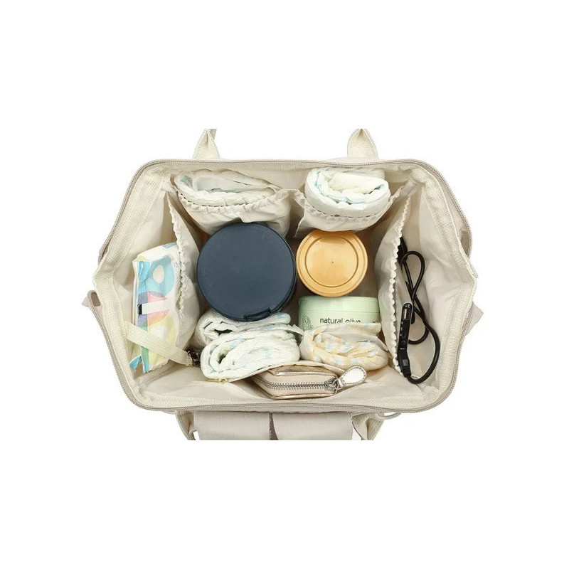 Wodoodporny beżowy plecak podróżny do wózka z USB 20L (T120)