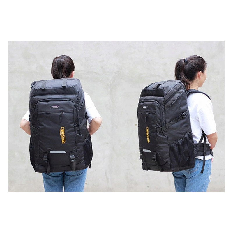 Sportowy plecak turystyczny duży 80l Czarny (PL01)