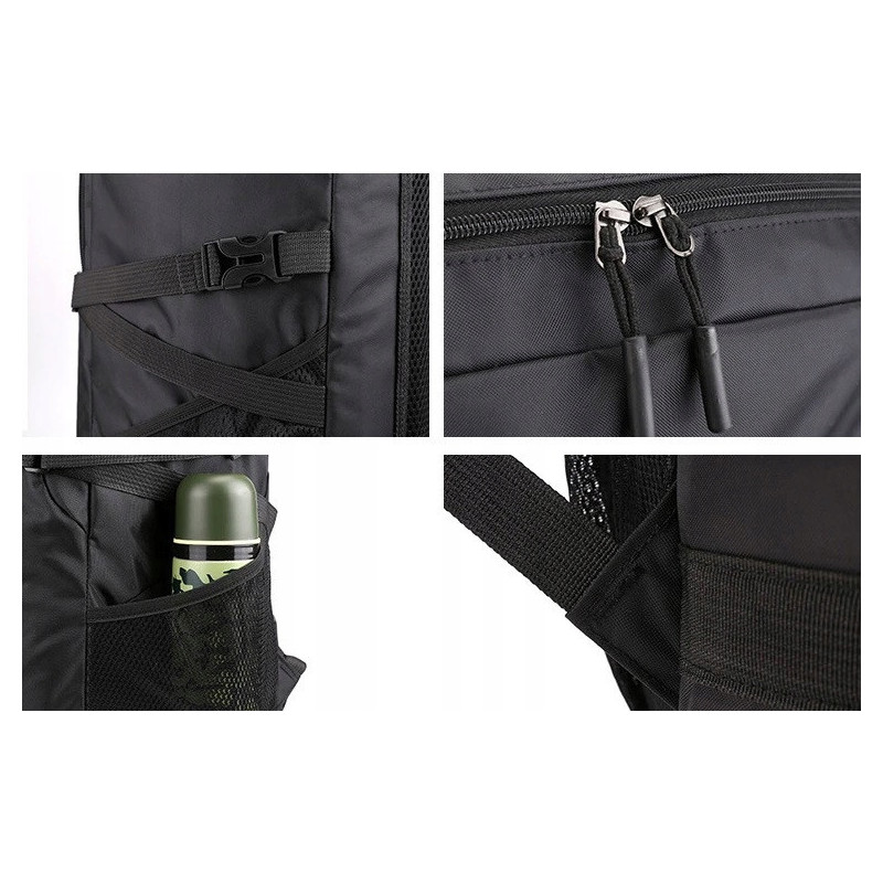 Sportowy plecak turystyczny duży 80l Czarny (PL01)