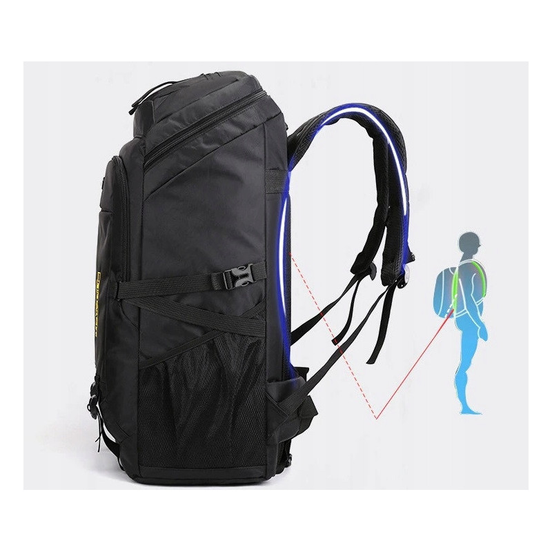 Sportowy plecak turystyczny duży 80l Czarny (PL01)