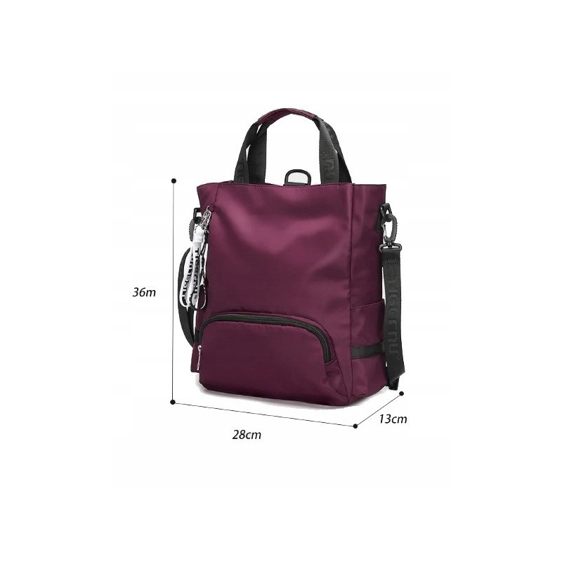 Torba Plecak 2w1 na Laptopa do 14,1" Bordowa – Nowoczesna i Wodoodporna (T116)