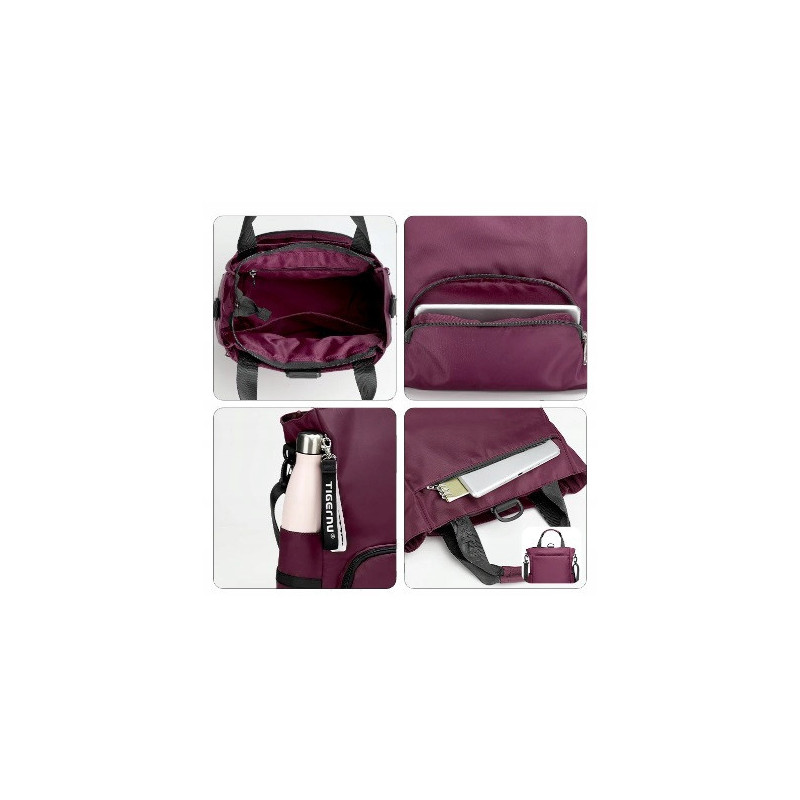 Torba Plecak 2w1 na Laptopa do 14,1" Bordowa – Nowoczesna i Wodoodporna (T116)