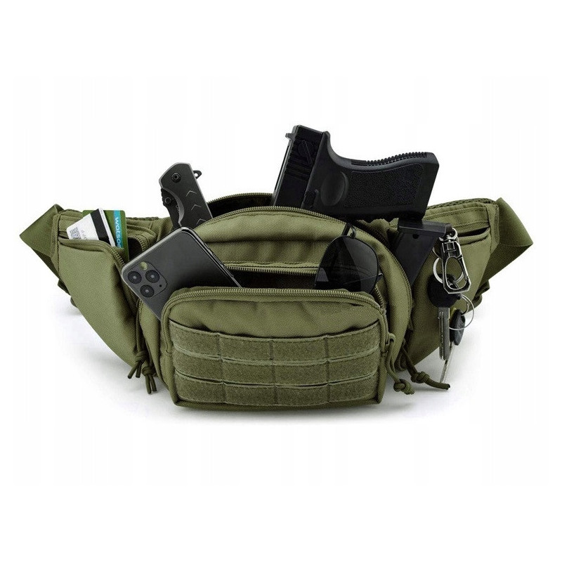 Pojemna i Wytrzymała Nerka Khaki Saszetka Turystyczna – 2L (I182)