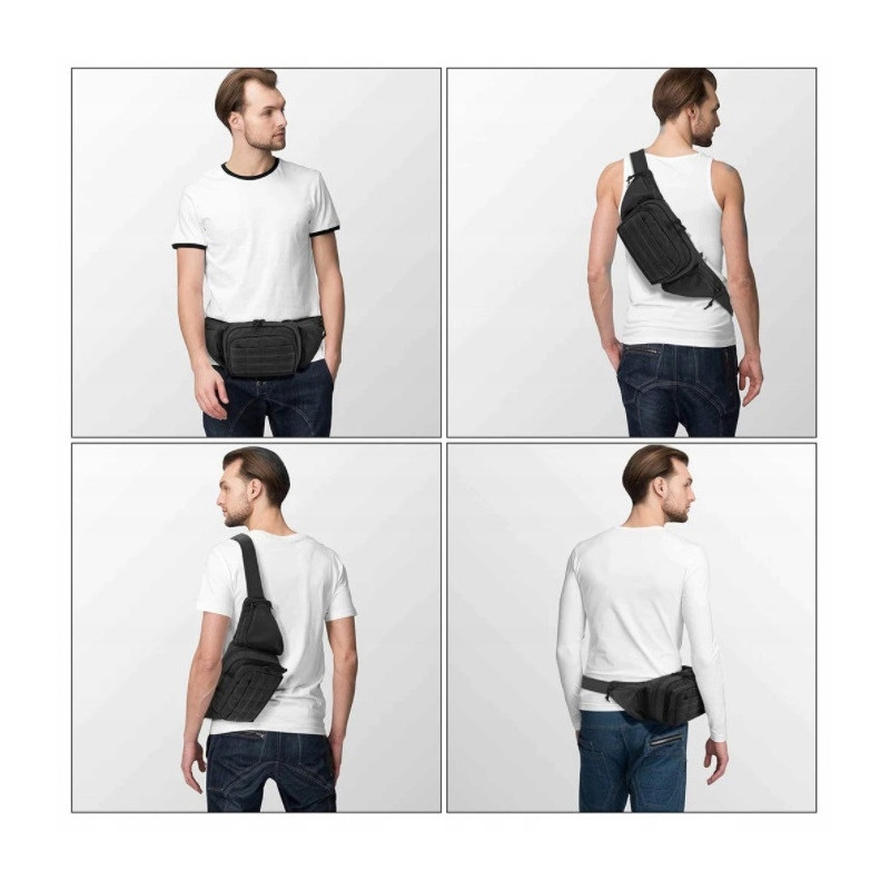 Pojemna i Wytrzymała Nerka Czarna Saszetka Turystyczna – 2L (I182)