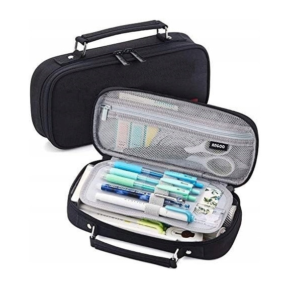 Duży Czarny Organizer Piórnik Szkolny (C005)