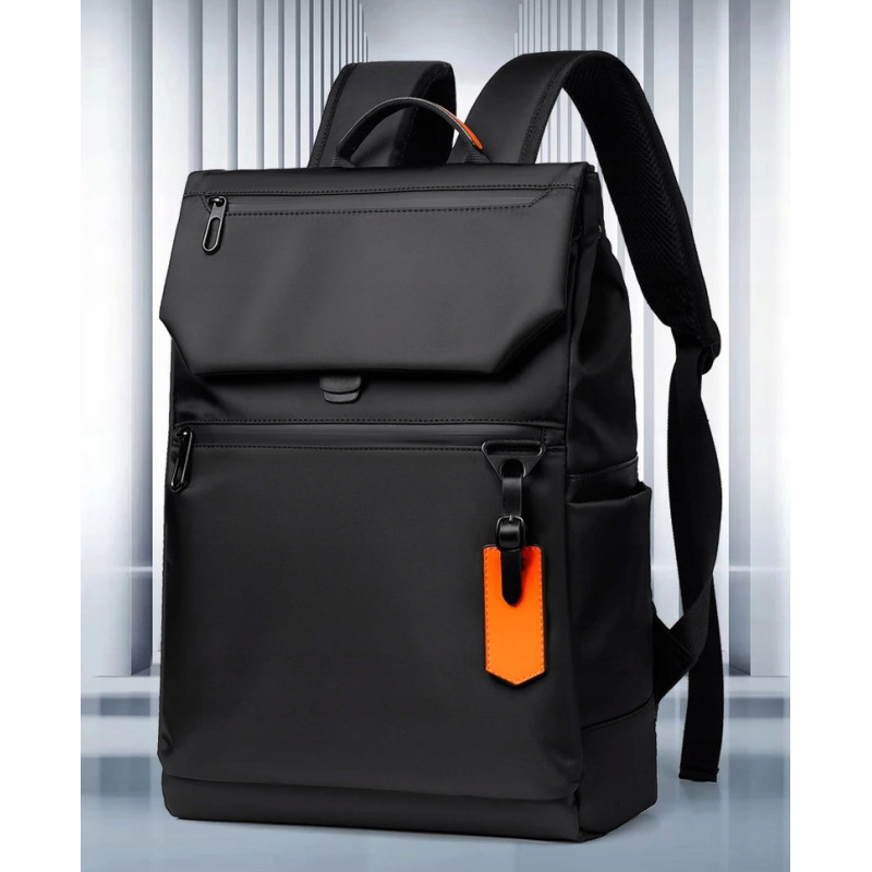 Biznesowy plecak miejski na laptopa 15,6 cala wodoodporny z USB Czarny (PT035)