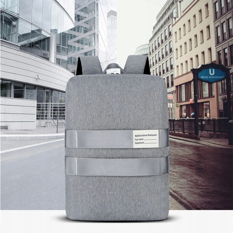 Plecak biznesowy 2w1 Miejska torba na laptopa 15.6 Szary PT026