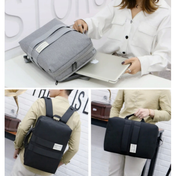 Plecak biznesowy 2w1 Miejska torba na laptopa 15.6 Szary PT026