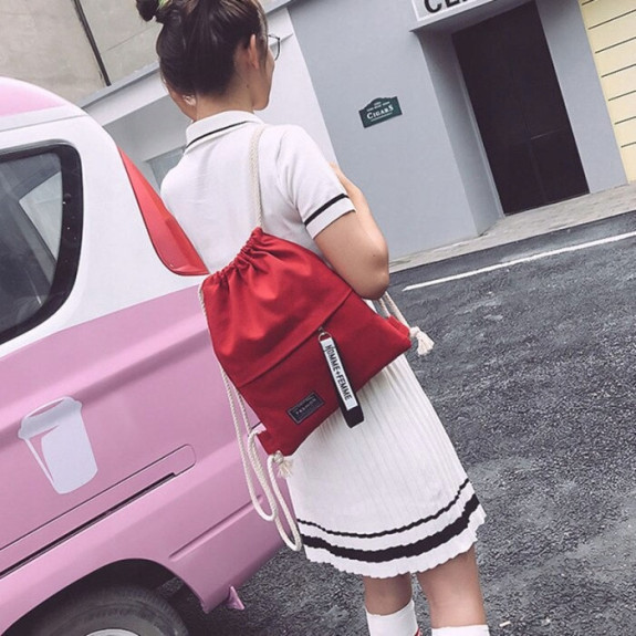 Czerwony Worek Plecak Szkolny Na Sznurkach