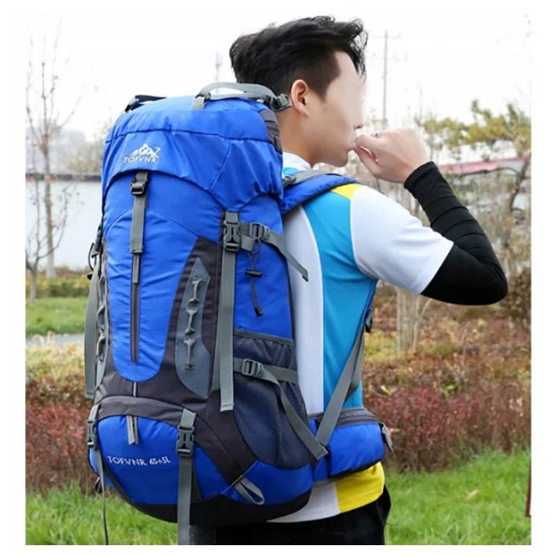 Turystyczny trekkingowy plecak górski 70L Traper 3 Niebieski