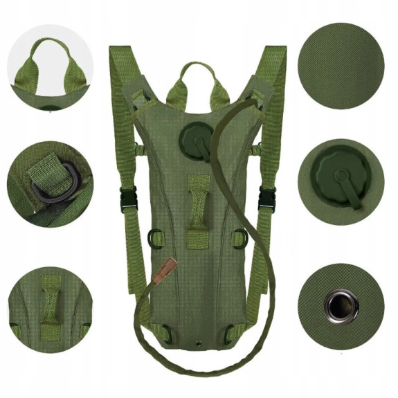 Plecak Hydracyjny 6L z Bukłakiem 3L – Zielony PT020