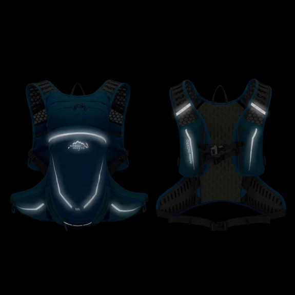 Plecak Rowerowy Na Narty Snowboard 16L z Kieszenią na Bukłak na Wodę – Niebieski