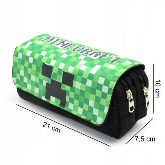 Piórnik szkolny miękki organizer – Motyw Creeper z gry Minecraft SZ012