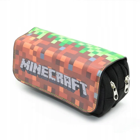 Piórnik szkolny miękki organizer – Motyw Dirt z gry Minecraft SZ013