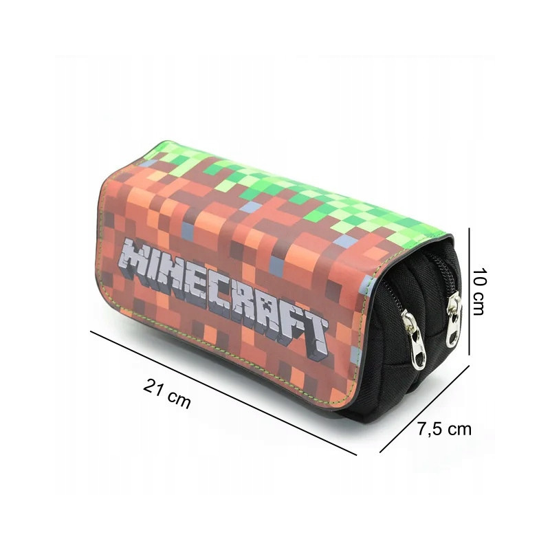 Piórnik szkolny miękki organizer – Motyw Dirt z gry Minecraft SZ013