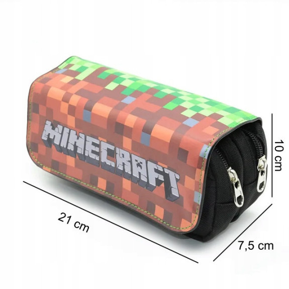 Piórnik szkolny miękki organizer – Motyw Dirt z gry Minecraft SZ013