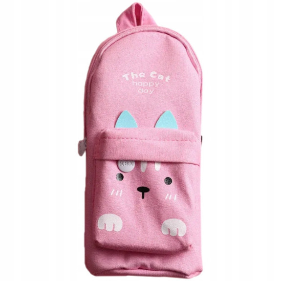 Różowy piórnik szkolny saszetka Kot – Motyw Pusheen SZ008