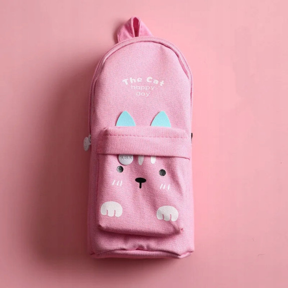 Różowy piórnik szkolny saszetka Kot – Motyw Pusheen SZ008