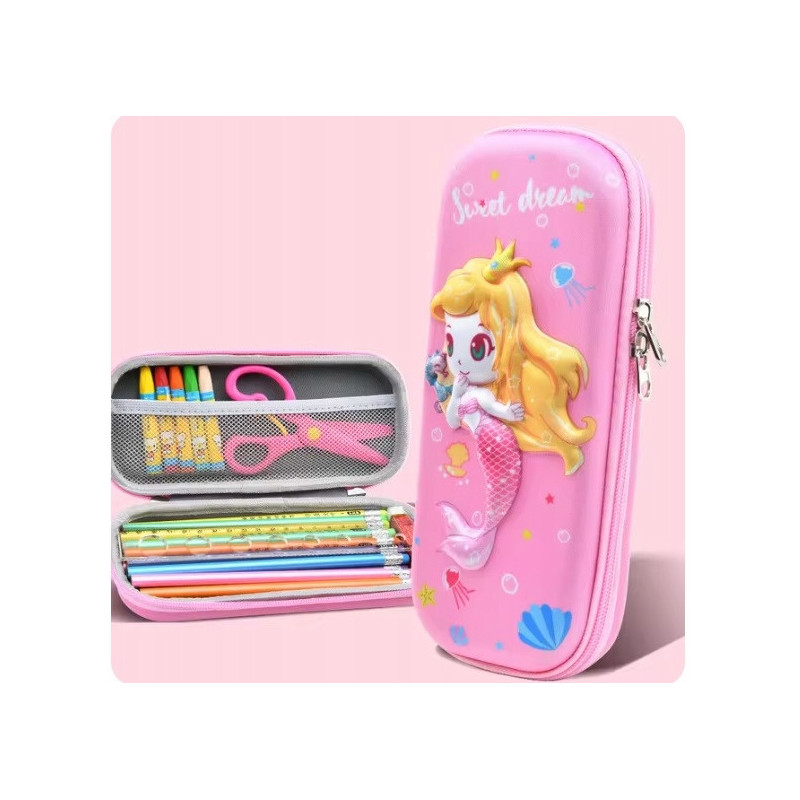 Dwukomorowy Pojemny Piórnik - Saszetka SYRENKA (C044)