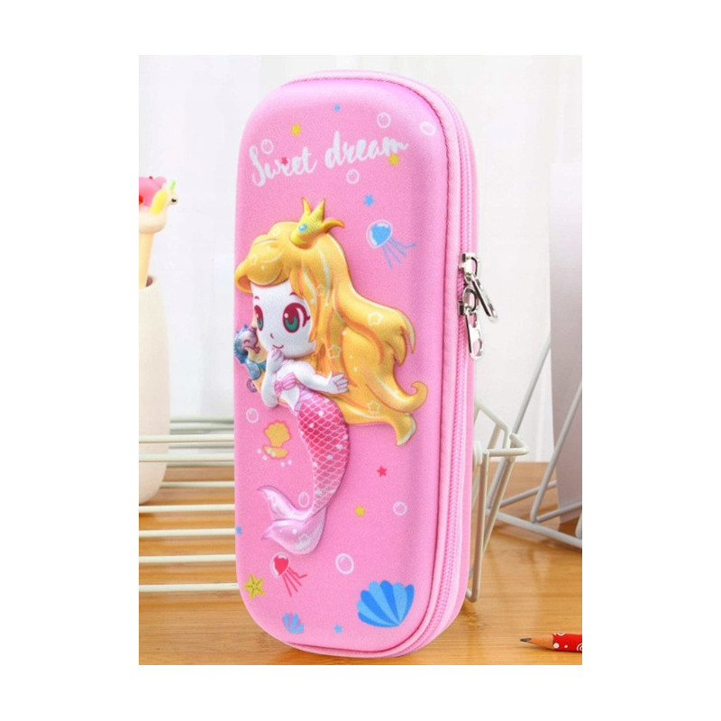 Dwukomorowy Pojemny Piórnik - Saszetka SYRENKA (C044)