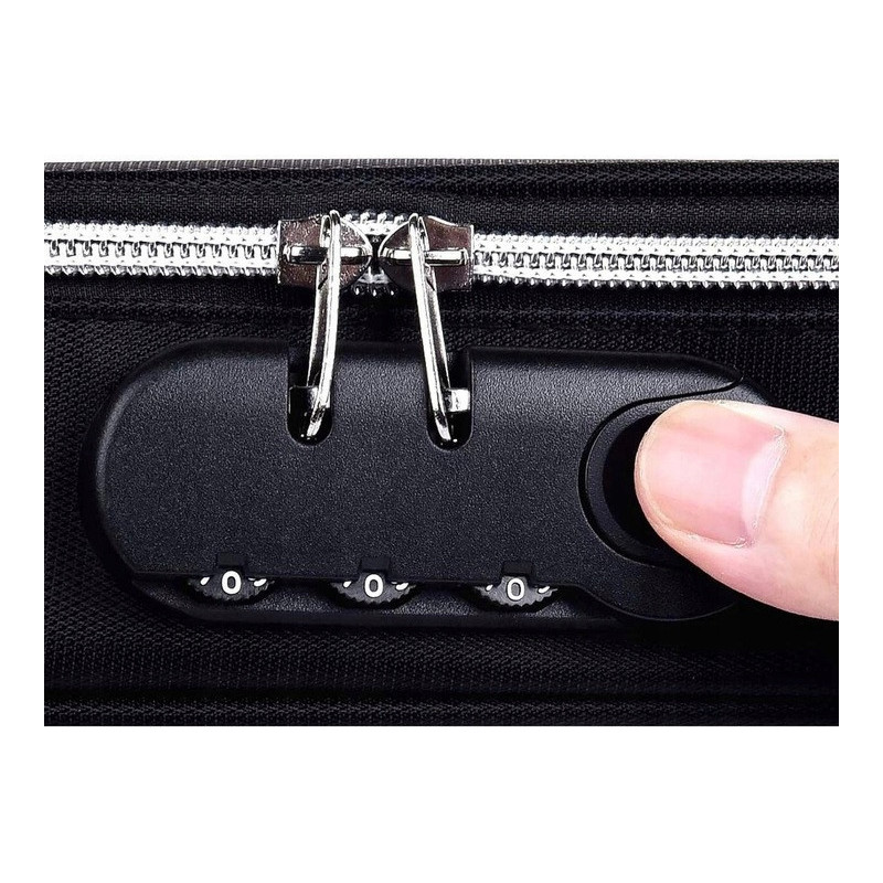 Bardzo Pojemny Piórnik Szkolny z Blokadą Antykradzieżową TSA Granatowy (C043)